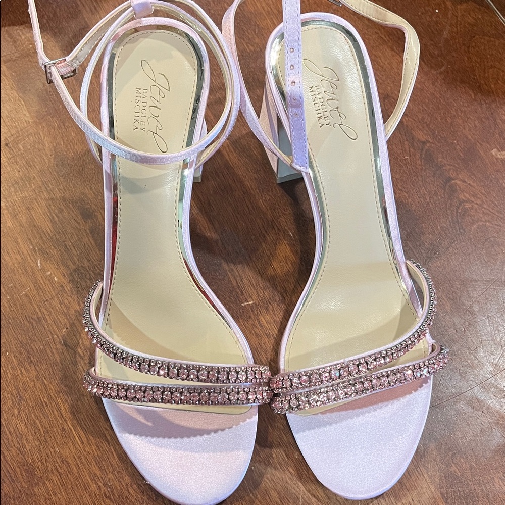 Jewel Badgley Mischka Pink Embellished Heels
